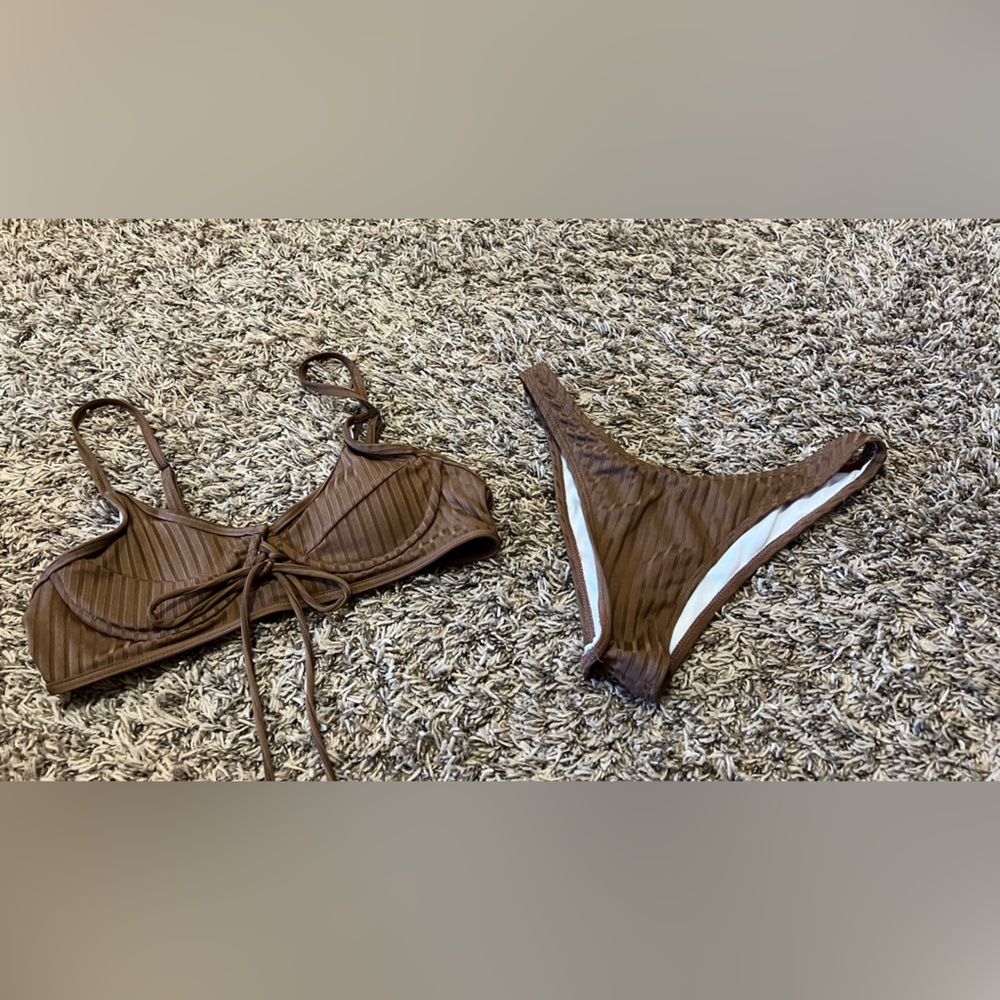 SHEIN Brown Bikini Set